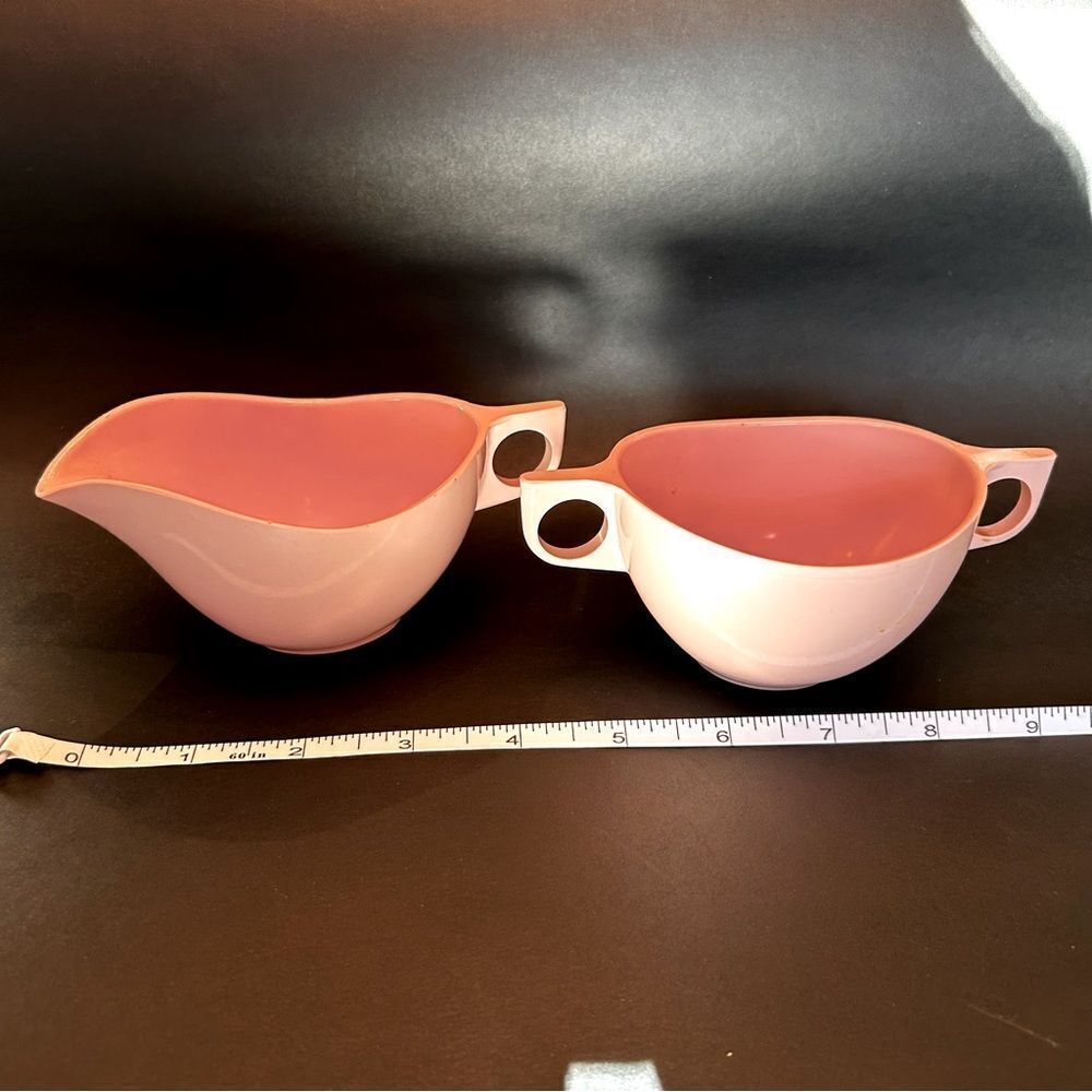 Perfect Condition Vintage Sun Valley Melmac Cream and Sugar Servers